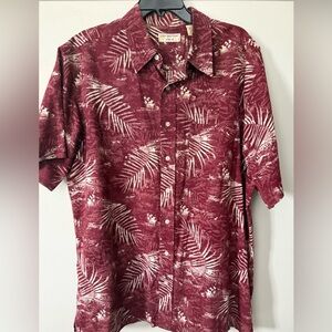 Vintage Covington burgundy Hawaiian resort button down shirt L